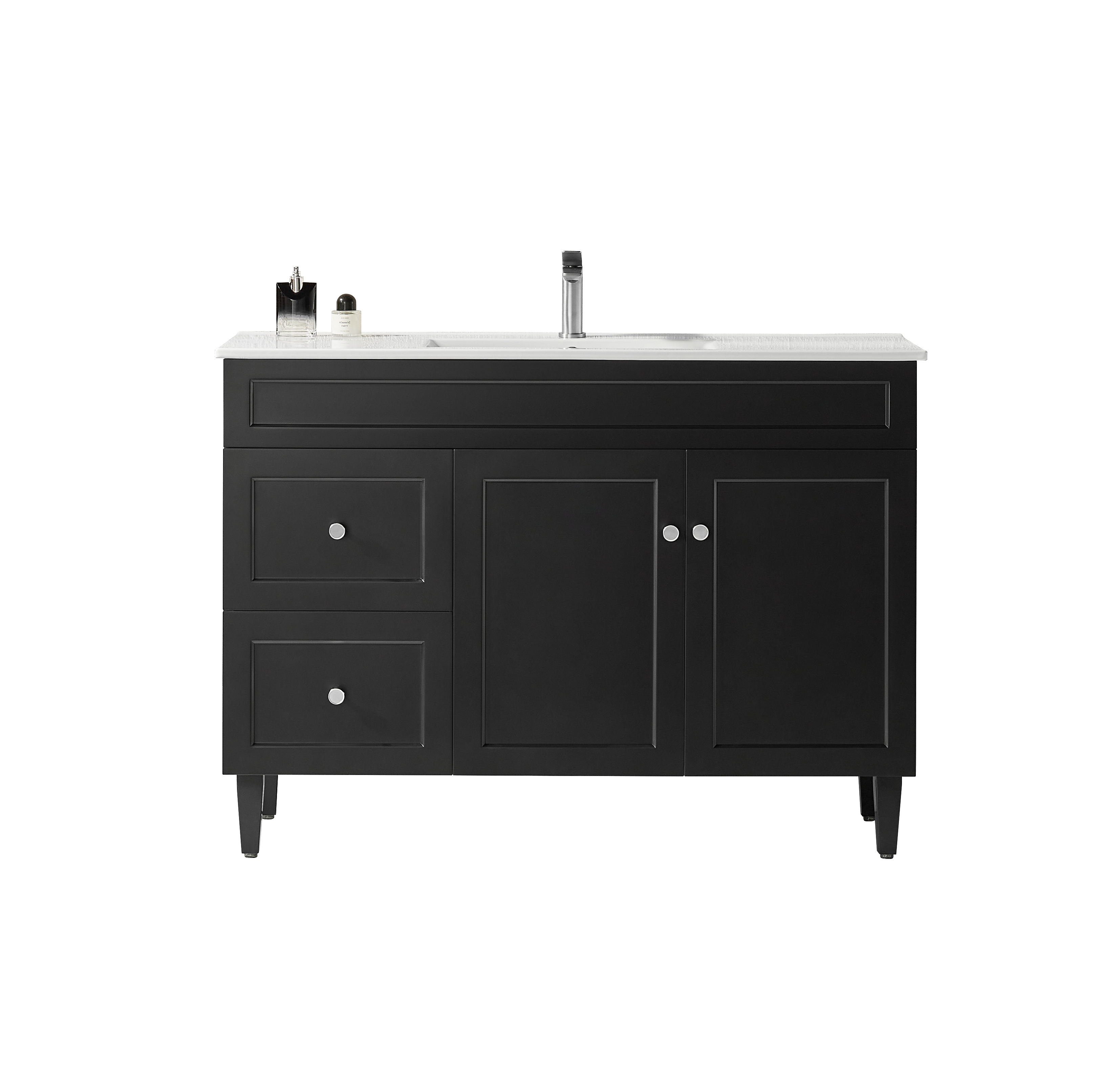 CETO HARRINGTON MATTE BLACK 1200MM SINGLE BOWL FLOOR STANDING VANITY (AVAILABLE IN LEFT AND RIGHT HAND DRAWER)