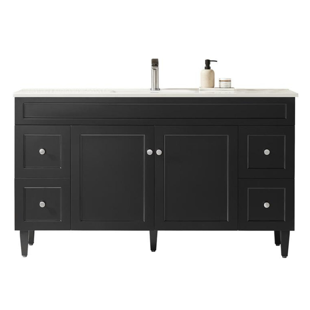 CETO HARRINGTON MATTE BLACK 1500MM SINGLE BOWL FLOOR STANDING VANITY