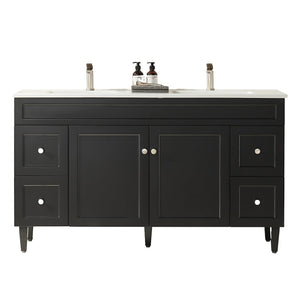 VITO HAMILTON MATTE BLACK 1500MM DOUBLE BOWL FLOOR STANDING VANITY