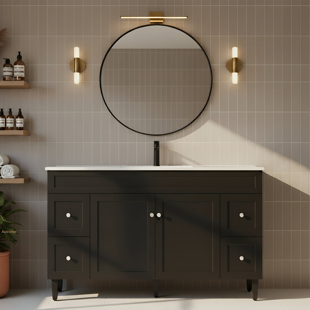 CETO HARRINGTON MATTE BLACK 1500MM SINGLE BOWL FLOOR STANDING VANITY