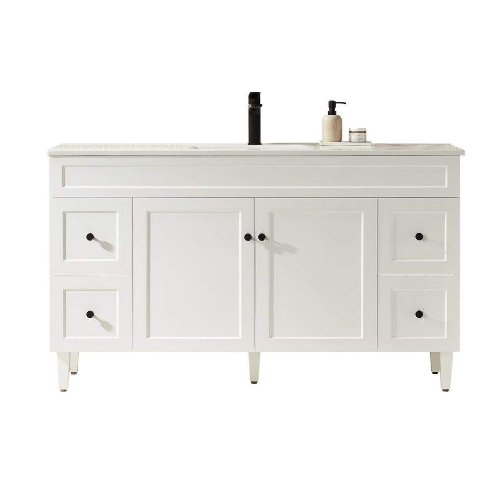 VITO HAMILTON MATTE WHITE 1500MM SINGLE BOWL FLOOR STANDING VANITY