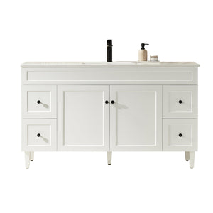 VITO HAMILTON MATTE WHITE 1500MM SINGLE BOWL FLOOR STANDING VANITY