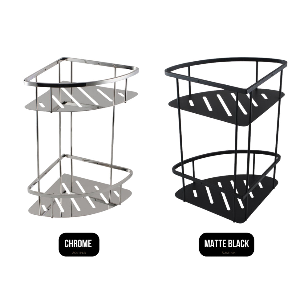 AQUAPERLA IVANO SHOWER SHELF 380MM BLACK