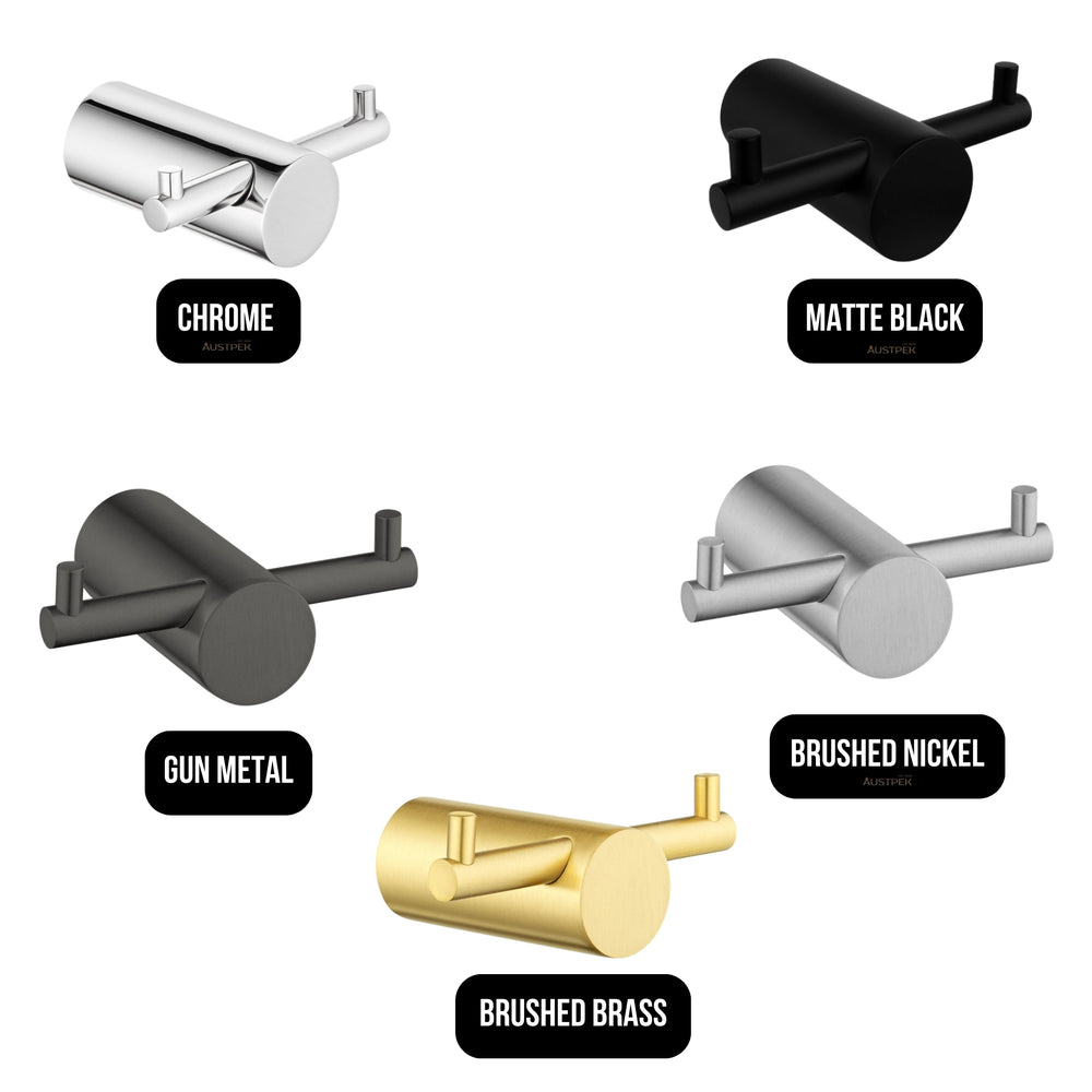 AQUAPERLA DOUBLE ROBE HOOK CHROME