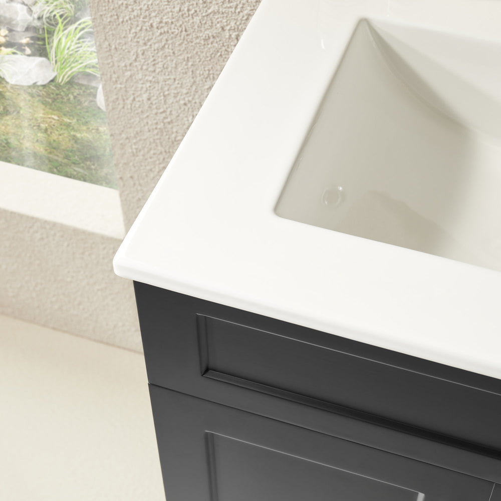 CETO HARRINGTON MATTE BLACK 600MM SINGLE BOWL FLOOR STANDING VANITY