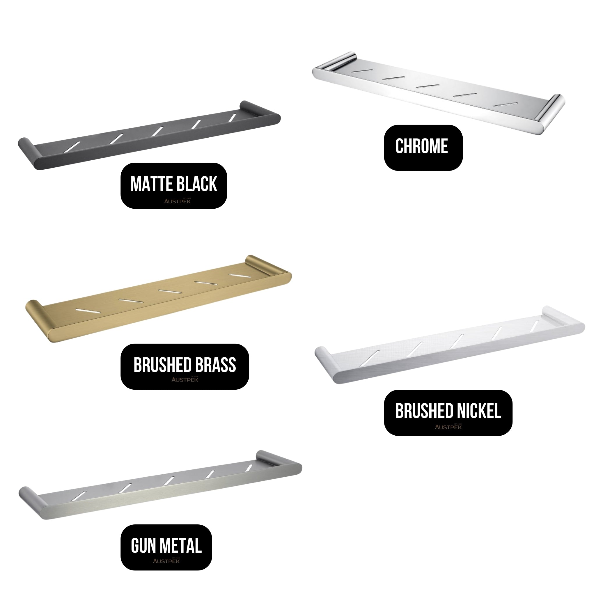 AQUAPERLA RUSHY SHELF 550MM CHROME