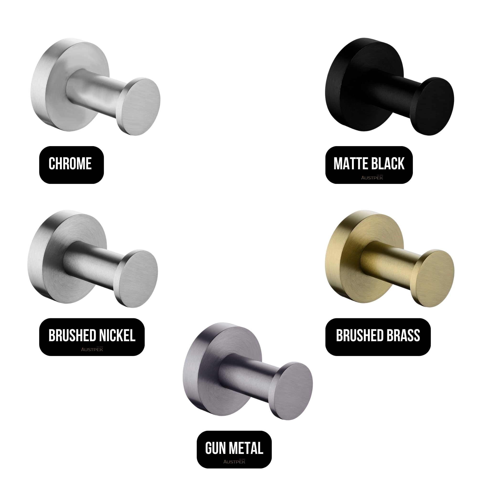 AQUAPERLA LUCID PIN ROBE HOOK BLACK