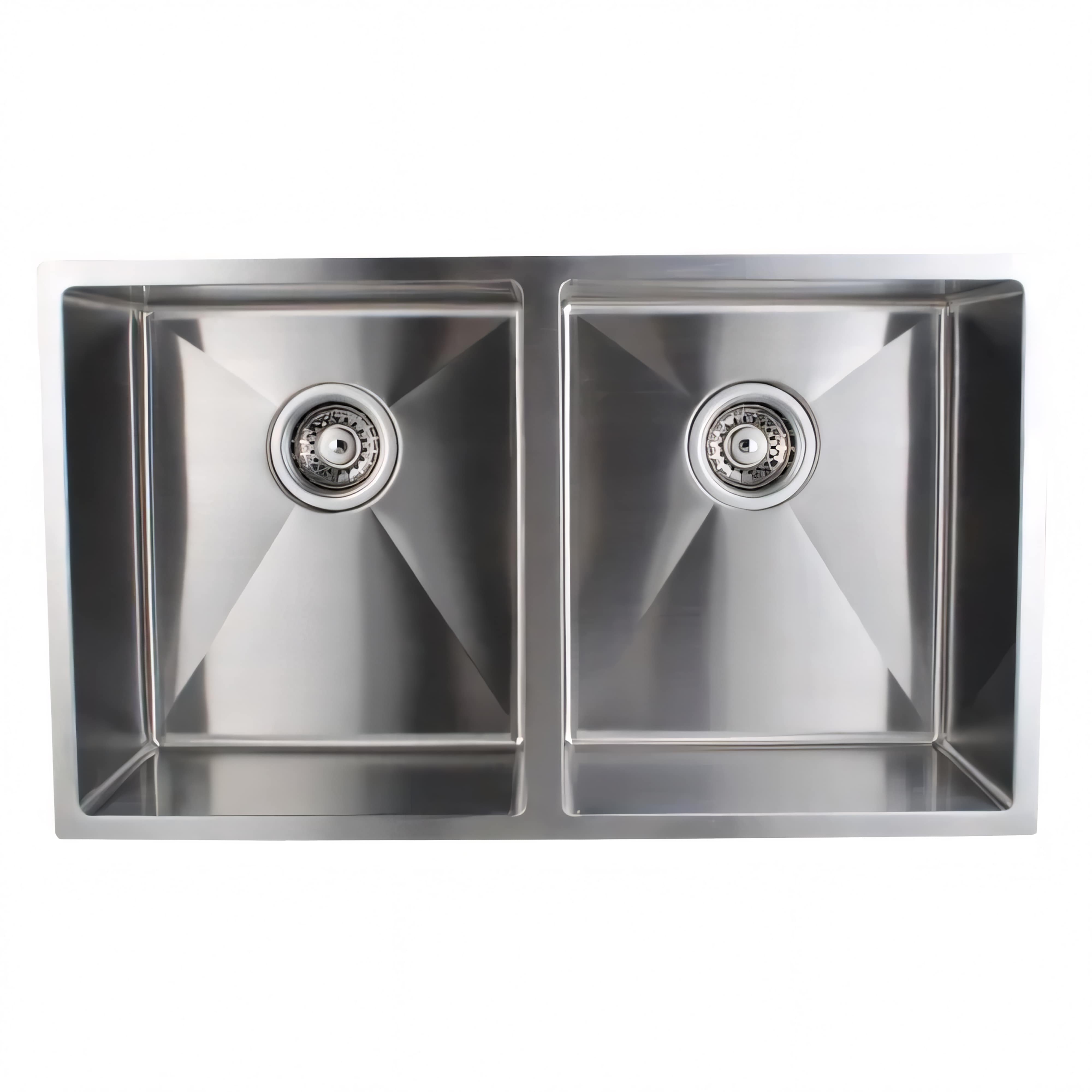 AQUAPERLA T304 DOUBLE BOWL KITCHEN SINK STAINLESS STEEL 770MM