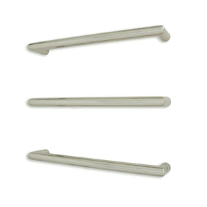 RADIANT HEATING ROUND HEATED SINGLE TOWEL RAIL MIRROR POLISHED (ALSO AVAILABLE IN 650MM AND 800MM)