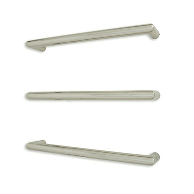 RADIANT HEATING ROUND HEATED SINGLE TOWEL RAIL MIRROR POLISHED (ALSO AVAILABLE IN 650MM AND 800MM)