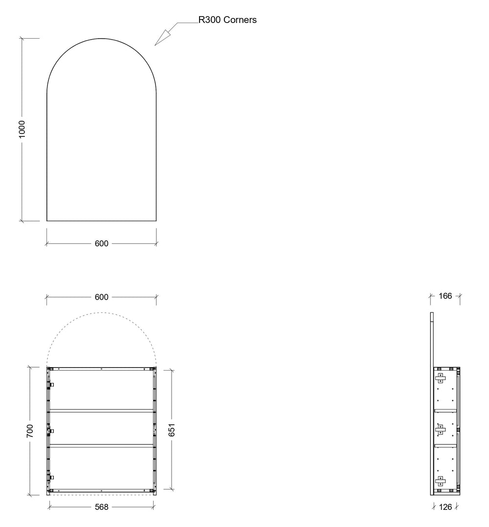TIMBERLINE CHURCH CUSTOM SHAVING CABINET (ALL SIZING)