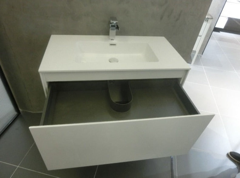 BEL BAGNO PRADO GLOSS WHITE 1200MM SINGLE BOWL WALL HUNG VANITY AND BASIN