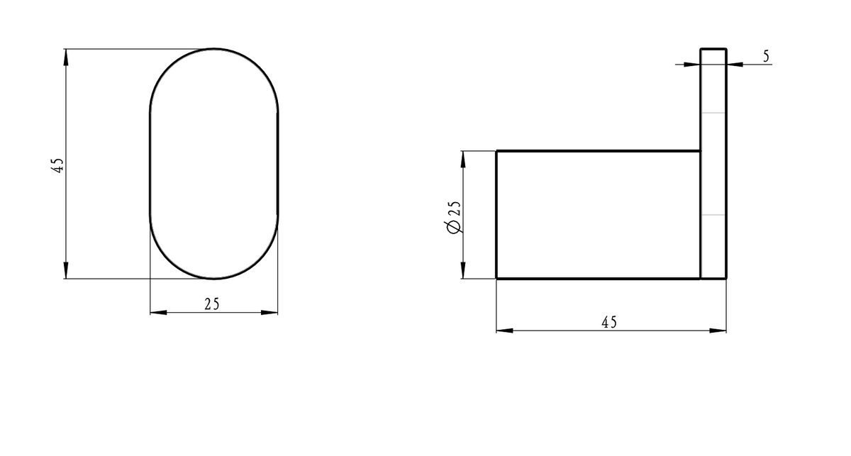 Linsol Circle Single Robe Hook dimensions
