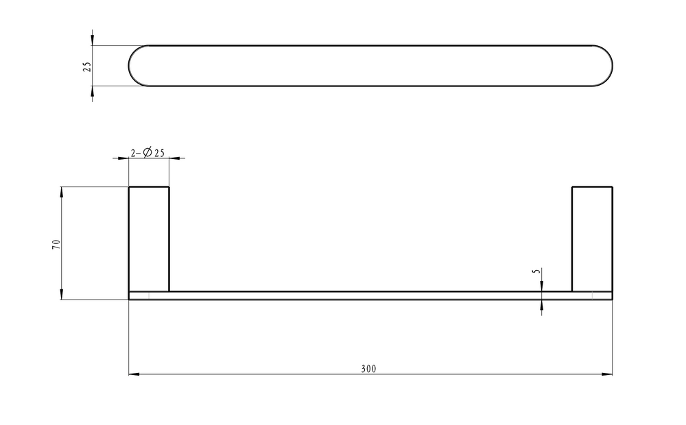 Linsol Circle Hand Towel Rail dimensions