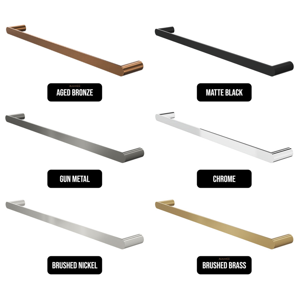 LINSOL CIRCLE SINGLE TOWEL RAIL BRUSHED BRASS (AVAILABLE IN 600MM AND 800MM)