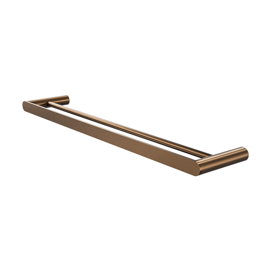 LINSOL CIRCLE DOUBLE TOWEL RAIL AGED BRONZE 600MM