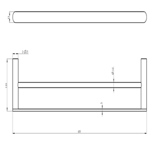 Linsol Circle Double Towel Rail dimensions