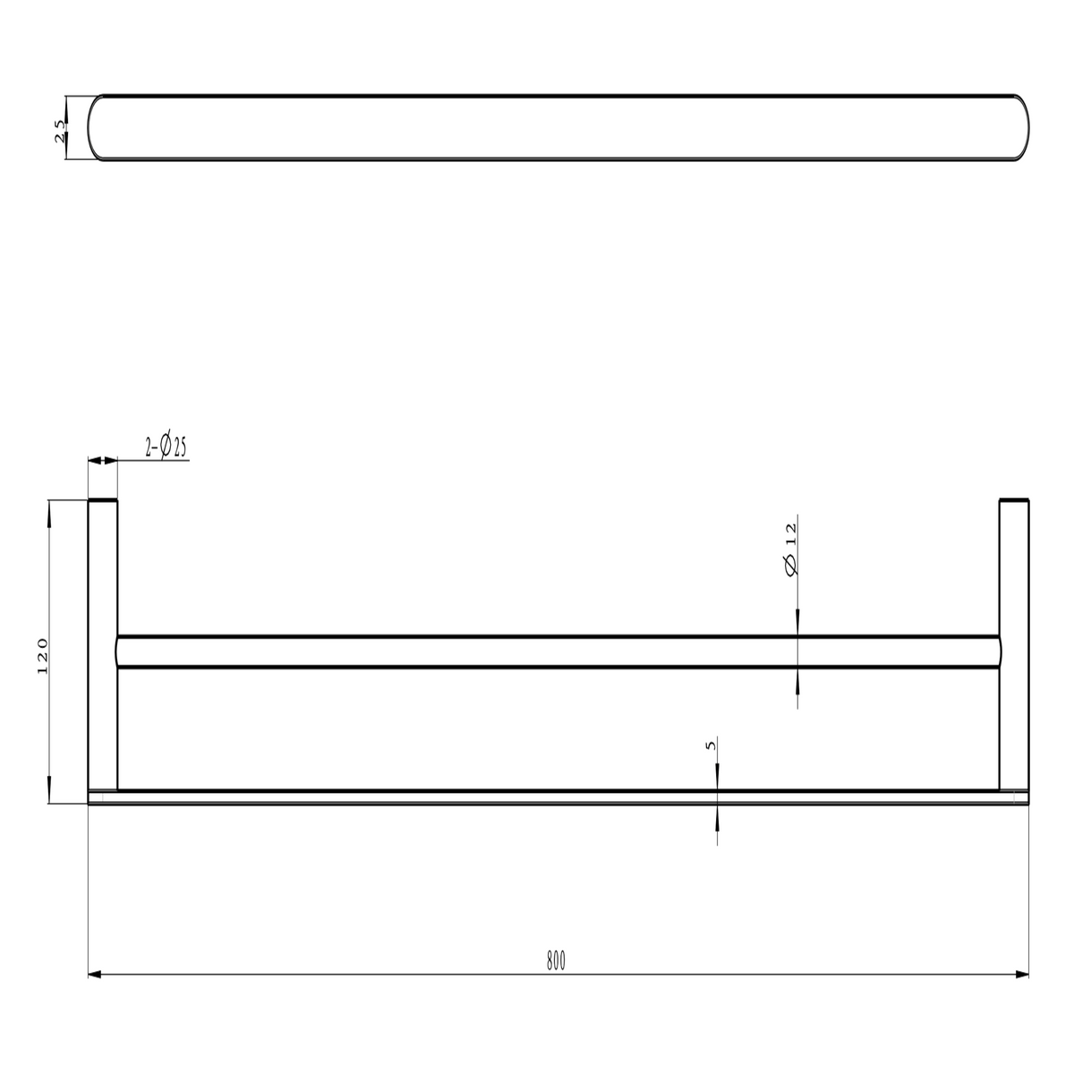 LINSOL CIRCLE DOUBLE TOWEL RAIL AGED BRONZE (AVAILABLE IN 600MM AND 800MM)
