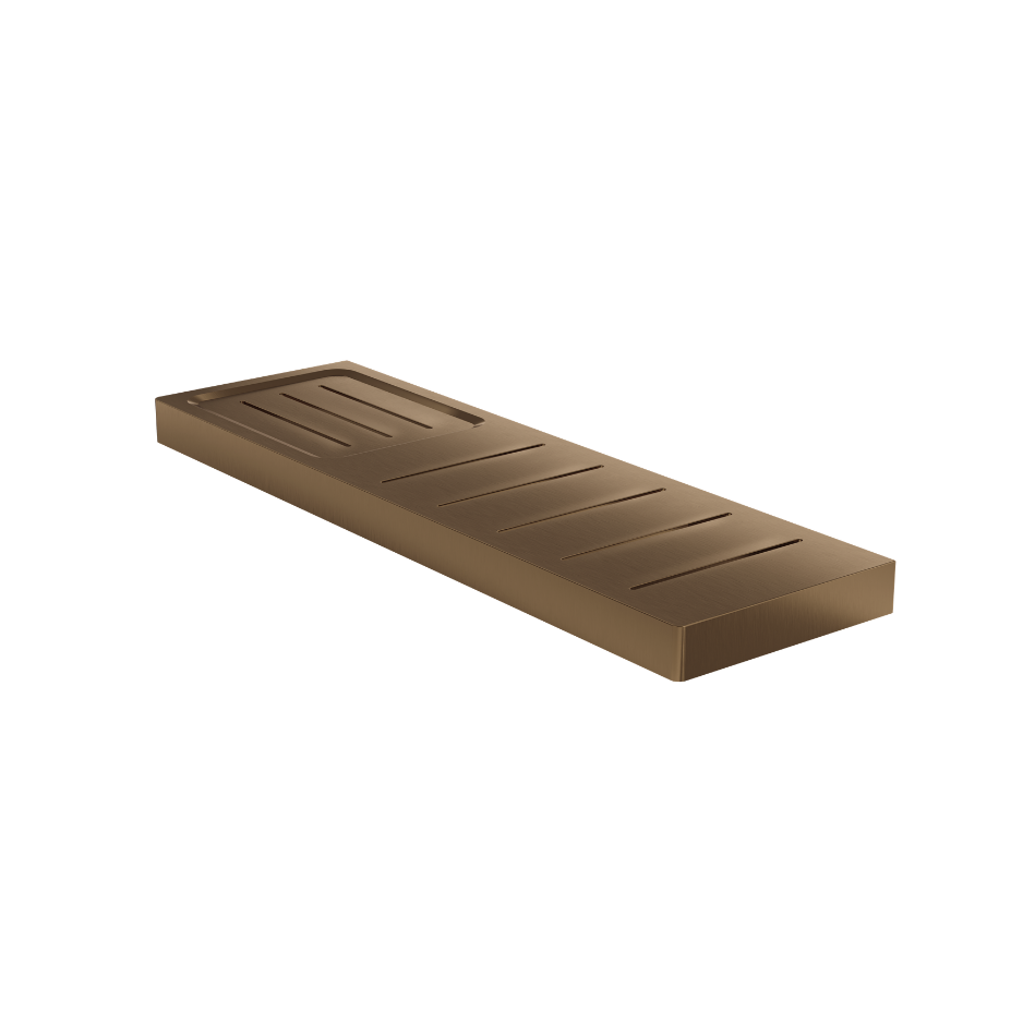 LINSOL CIRCLE METAL SHELF WITH SOAP DISH AGED BRONZE