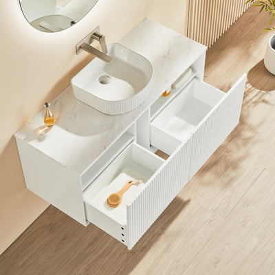 CETO KIRRIBILLI MATTE WHITE 1200MM SINGLE BOWL WALL HUNG VANITY