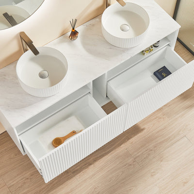 CETO KIRRIBILLI MATTE WHITE 1500MM DOUBLE BOWL WALL HUNG VANITY