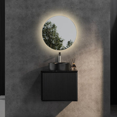 CETO KIRRIBILLI MATTE BLACK 600MM SINGLE BOWL WALL HUNG VANITY