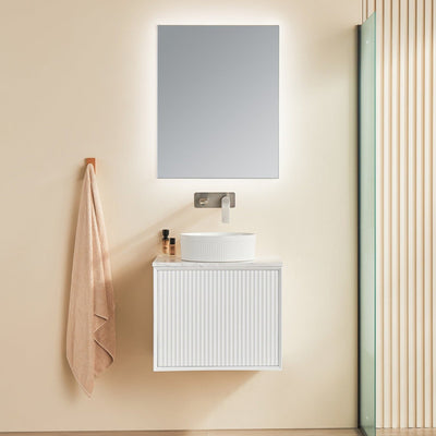 CETO KIRRIBILLI MATTE WHITE 600MM SINGLE BOWL WALL HUNG VANITY