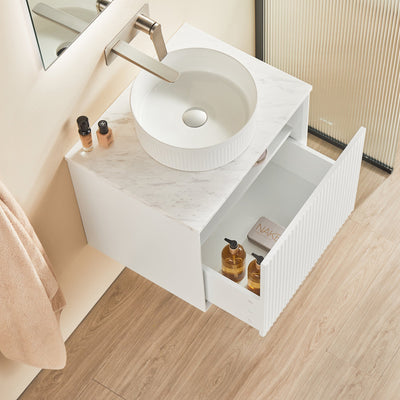 CETO KIRRIBILLI MATTE WHITE 600MM SINGLE BOWL WALL HUNG VANITY