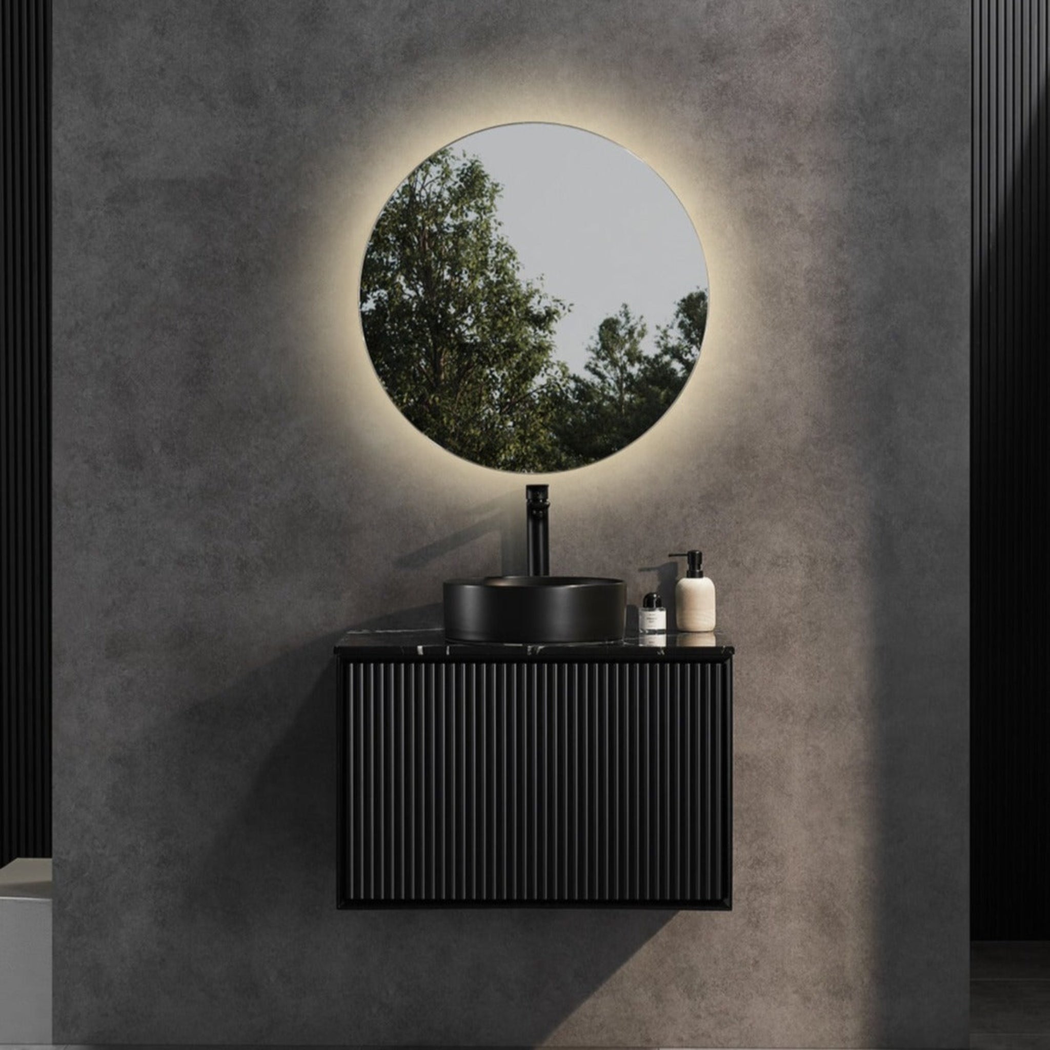 CETO KIRRIBILLI MATTE BLACK 750MM SINGLE BOWL WALL HUNG VANITY