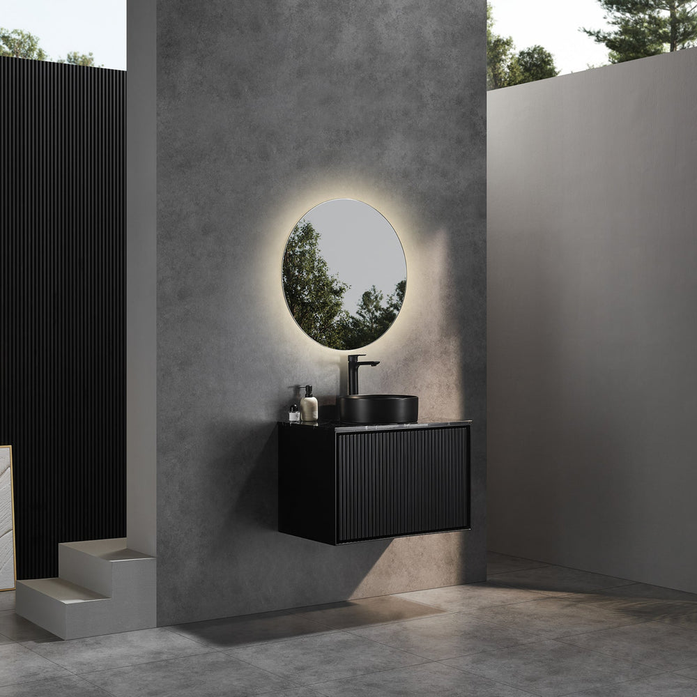CETO KIRRIBILLI MATTE BLACK 750MM SINGLE BOWL WALL HUNG VANITY