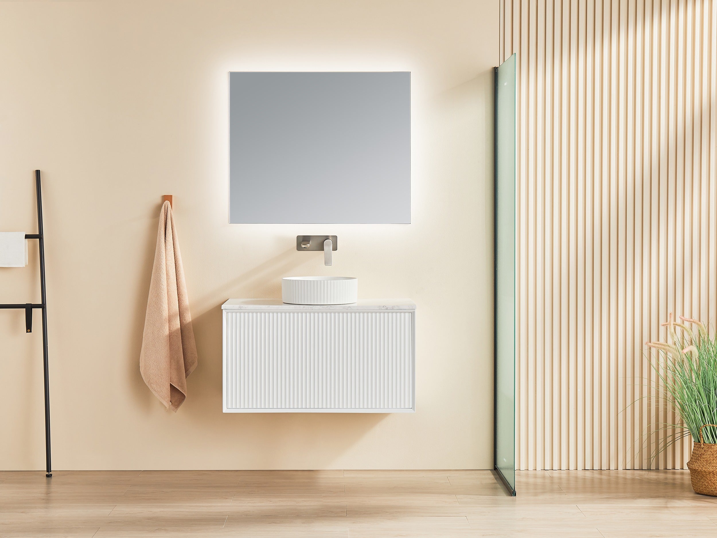 CETO KIRRIBILLI MATTE WHITE 900MM SINGLE BOWL WALL HUNG VANITY