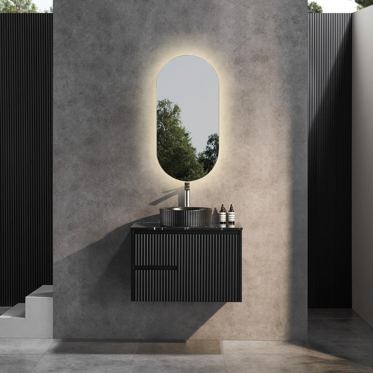 CETO BRINDABELLA MATTE BLACK 750MM SINGLE BOWL WALL HUNG VANITY (AVAILABLE IN LEFT HAND DRAWER AND RIGHT HAND DRAWER)