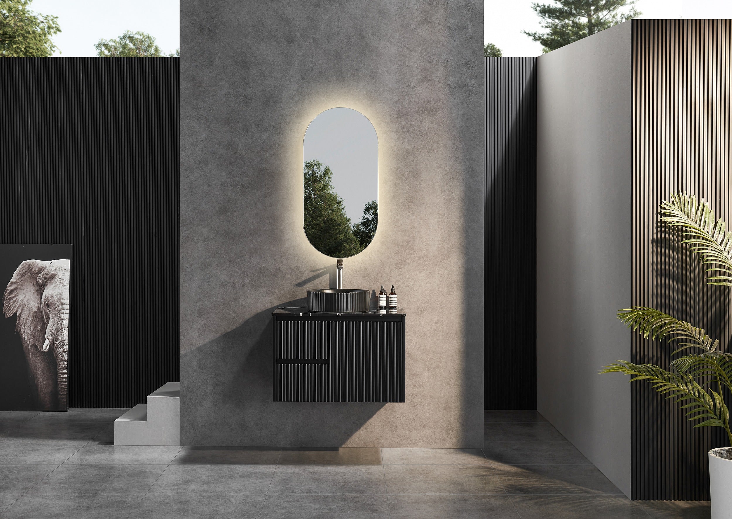 CETO BRINDABELLA MATTE BLACK 750MM SINGLE BOWL WALL HUNG VANITY (AVAILABLE IN LEFT HAND DRAWER AND RIGHT HAND DRAWER)