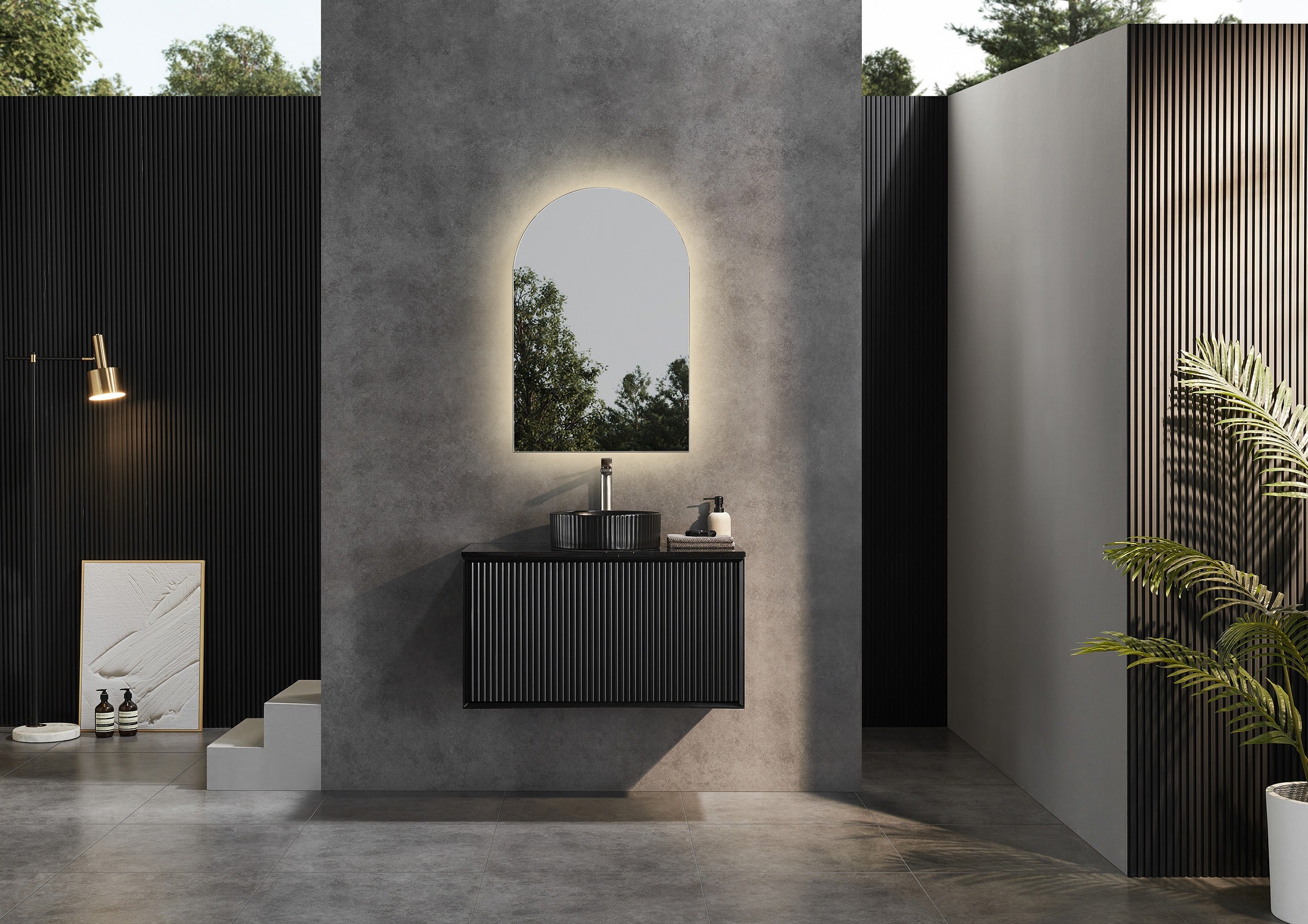 CETO KIRRIBILLI MATTE BLACK 900MM SINGLE BOWL WALL HUNG VANITY