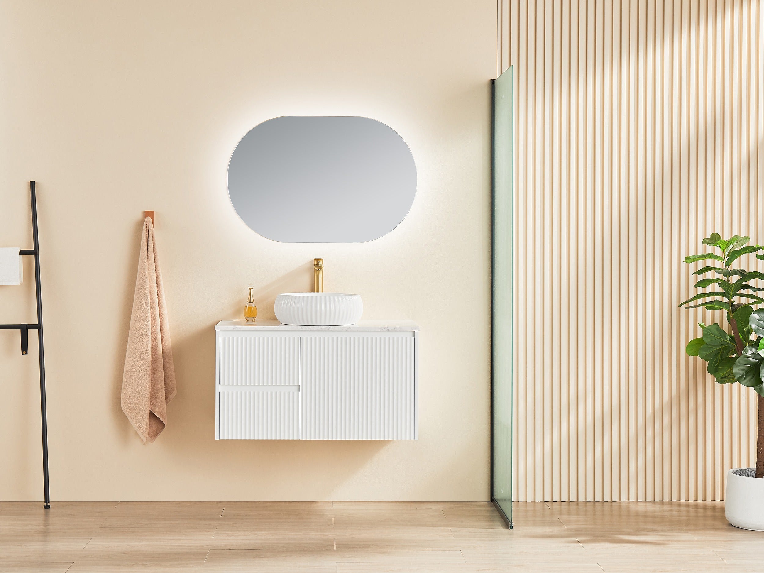 CETO BRINDABELLA MATTE WHITE 900MM SINGLE BOWL WALL HUNG VANITY (AVAILABLE IN LEFT HAND DRAWER AND RIGHT HAND DRAWER)