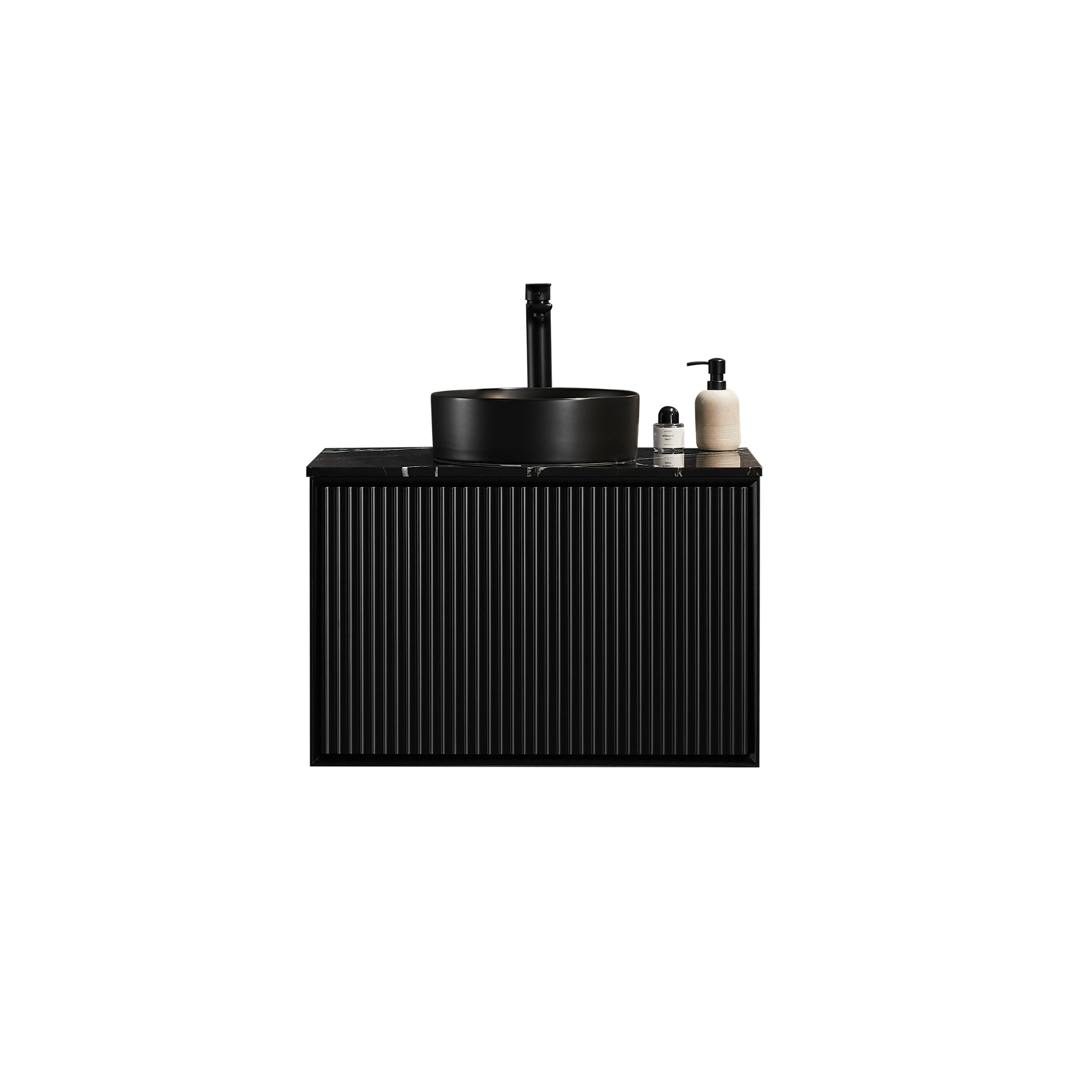 CETO KIRRIBILLI MATTE BLACK 750MM SINGLE BOWL WALL HUNG VANITY