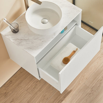 CETO KIRRIBILLI MATTE WHITE 750MM SINGLE BOWL WALL HUNG VANITY