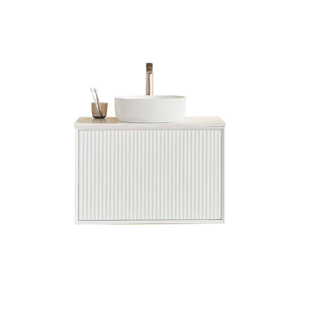 CETO KIRRIBILLI MATTE WHITE 750MM SINGLE BOWL WALL HUNG VANITY