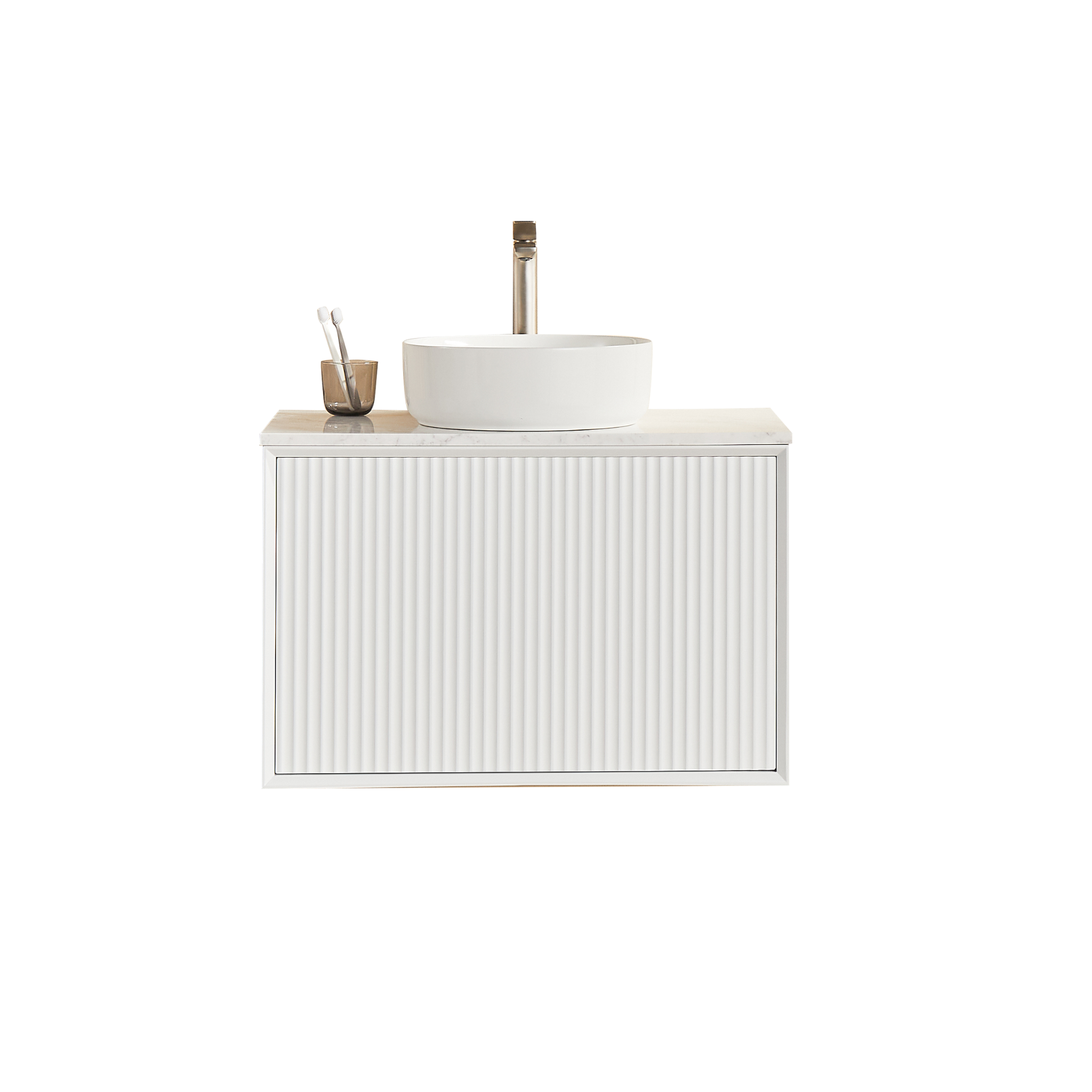 CETO KIRRIBILLI MATTE WHITE 750MM SINGLE BOWL WALL HUNG VANITY