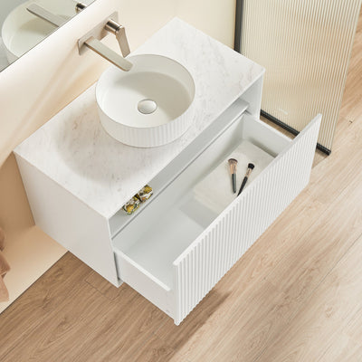 CETO KIRRIBILLI MATTE WHITE 900MM SINGLE BOWL WALL HUNG VANITY