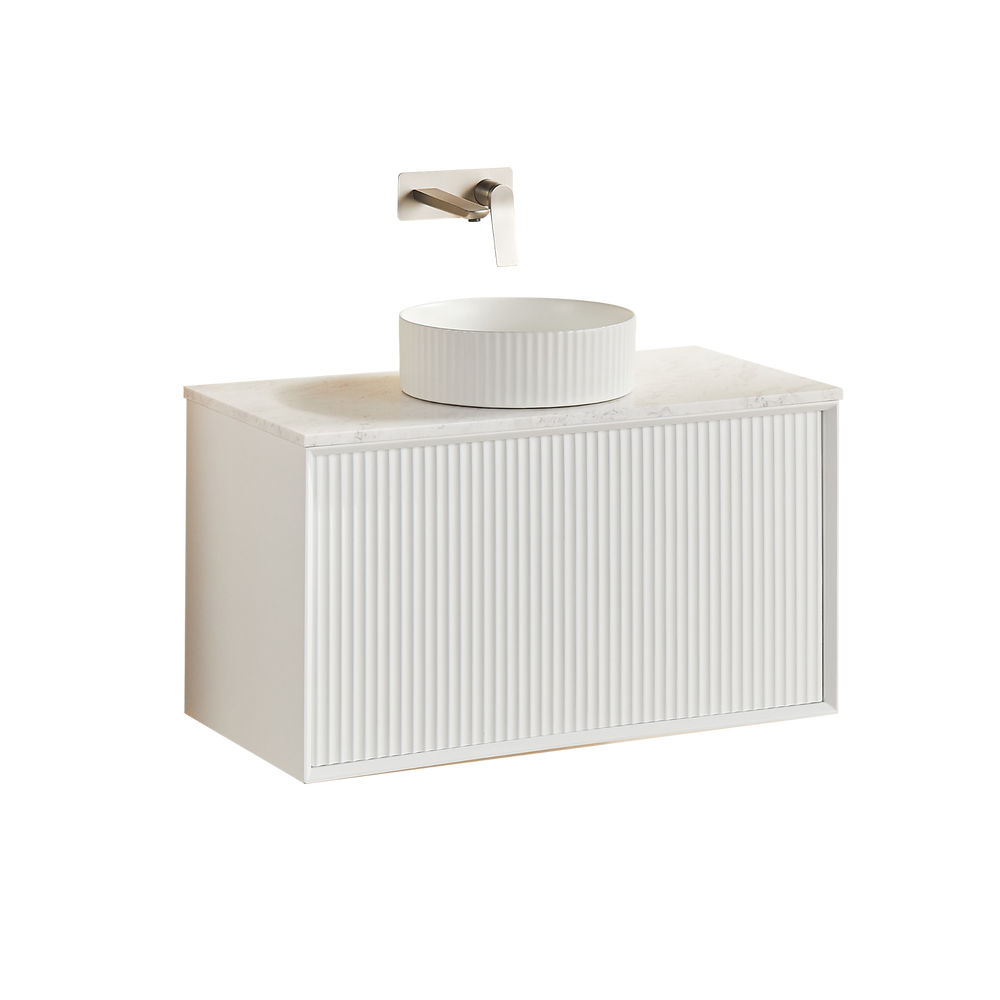 CETO KIRRIBILLI MATTE WHITE 900MM SINGLE BOWL WALL HUNG VANITY
