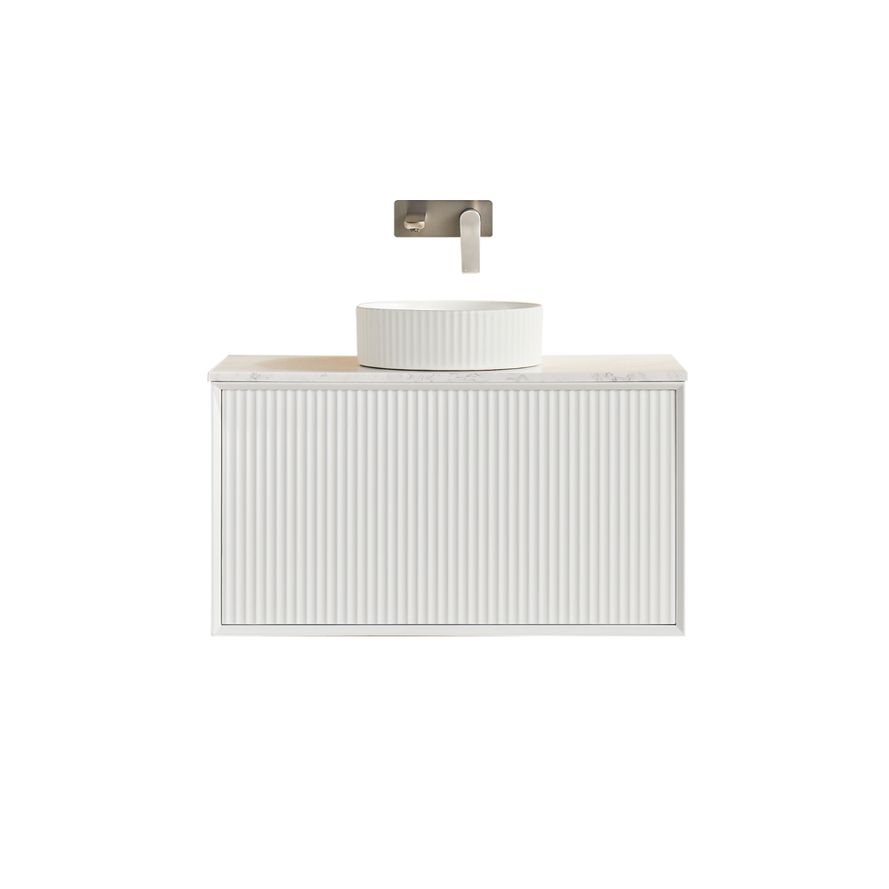 CETO KIRRIBILLI MATTE WHITE 900MM SINGLE BOWL WALL HUNG VANITY