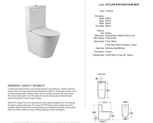 VEROTTI CITY LIFE SLIM BACK TO WALL TOILET SUITE GLOSS WHITE