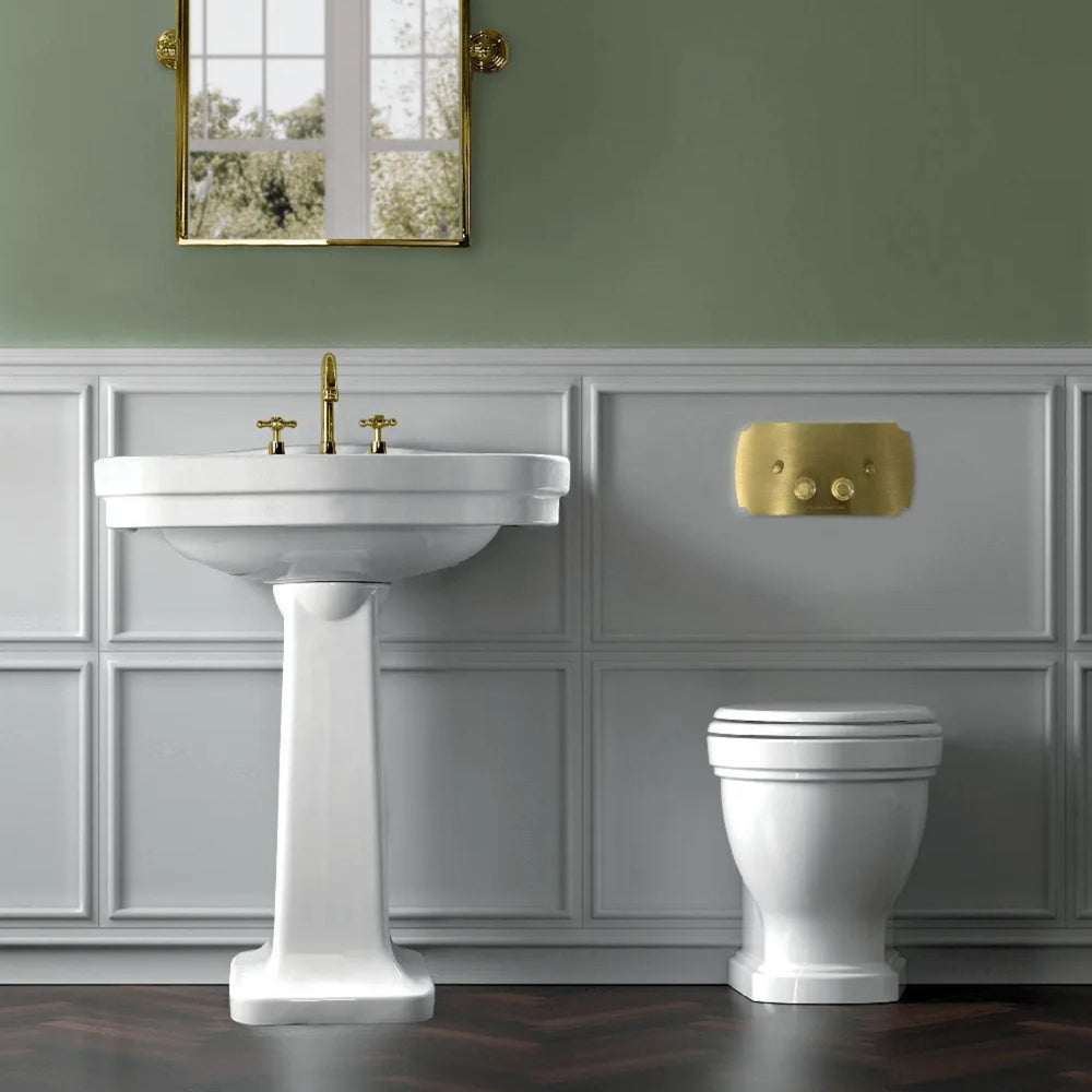 TURNER HASTINGS CLAREMONT MECHANICAL FLUSH PLATE 330MM BRUSHED BRASS