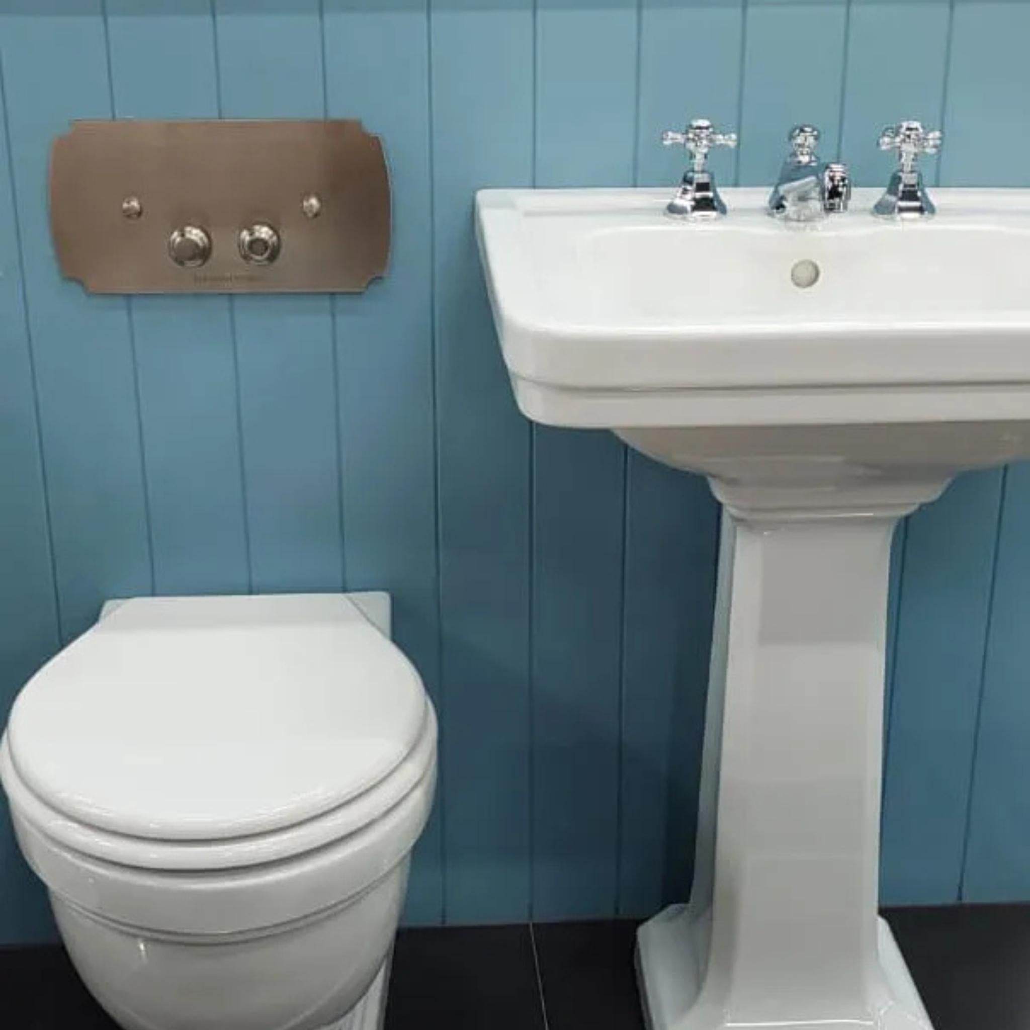 TURNER HASTINGS CLAREMONT MECHANICAL FLUSH PLATE 330MM BRUSHED NICKEL