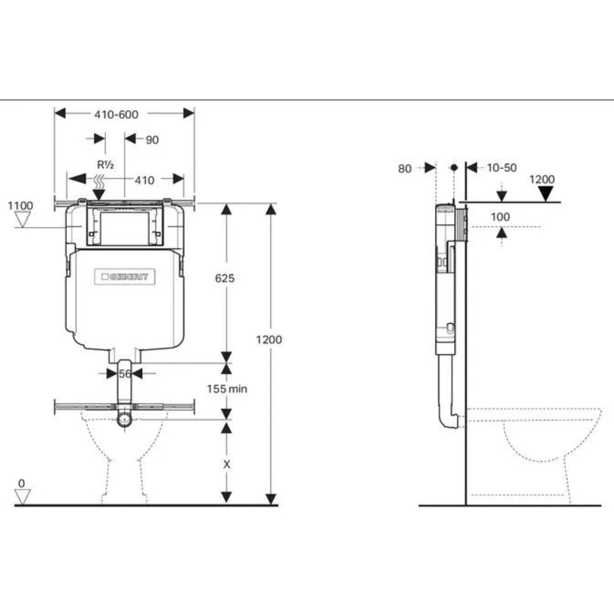 TURNER HASTINGS CLAREMONT WALL FACED PAN GLOSS WHITE