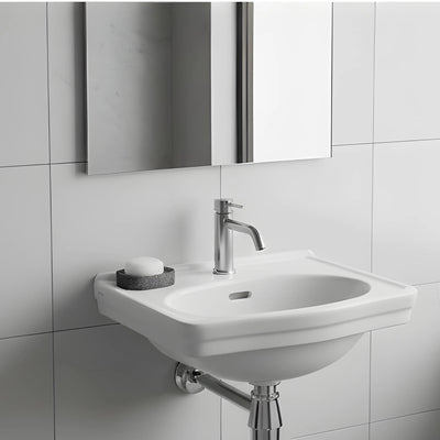 TURNER HASTINGS CLAREMONT WALL HUNG BASIN GLOSS WHITE 380MM