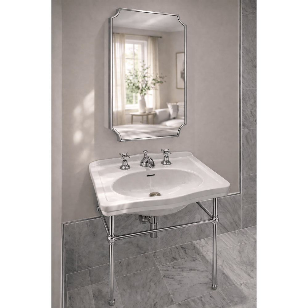 TURNER HASTINGS CLAREMONT SCALLOPED FRAMED MIRROR CHROME 500X800MM