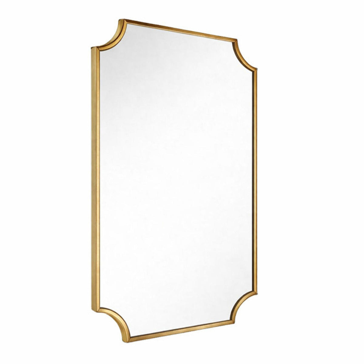 TURNER HASTINGS CLAREMONT SCALLOPED FRAMED MIRROR BRUSHED BRASS 500X800MM