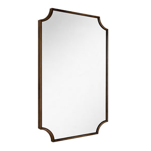 TURNER HASTINGS CLAREMONT SCALLOPED FRAMED MIRROR ENGLISH BRONZE 500X800MM